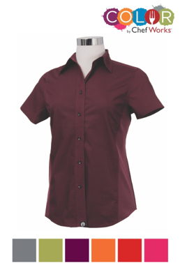 Picture of Chef Works - CSWV-BER - Female Berry Universal Contrast Shirt