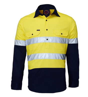 Picture of Ritemate Workwear-RM105CFR-Closed Front 2 Tone with 3M 8910 Reflective Tape Shirts