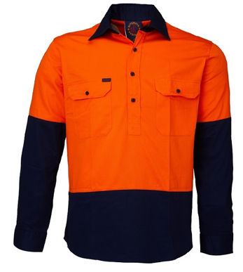 Picture of Ritemate Workwear-RM105CF -Closed Front 2 Tone L/S Shirt