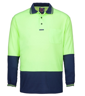 Picture of Ritemate Workwear-RM2346-Hi Viz Polo Long Sleeve Shirts