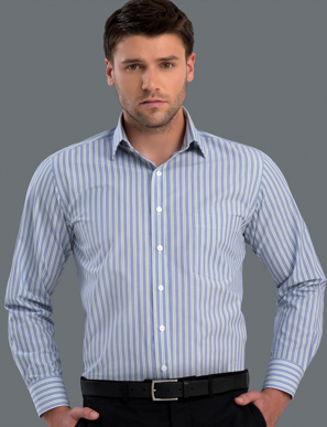 Picture of John Kevin Uniforms-422 Forest-Mens Long Sleeve Fashion Stripe