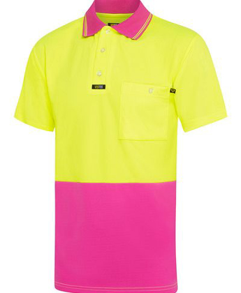 Picture of Visitec-V1036-Short Sleeve Microfibre Pink Polo