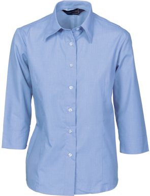 Picture of DNC Workwear-4213(DNC)-Ladies Polyester Cotton Chambray Shirt - 3/4 Sleeve