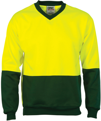 Picture of DNC Workwear Hi Vis Fleece Sweat V Neck Shirt  (3822)