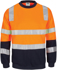 Picture of DNC Workwear-3723-HIVIS 2 tone, crew-neck fleecy sweat shirt with shoulders, double hoop body and arms CSR Reflective Tape