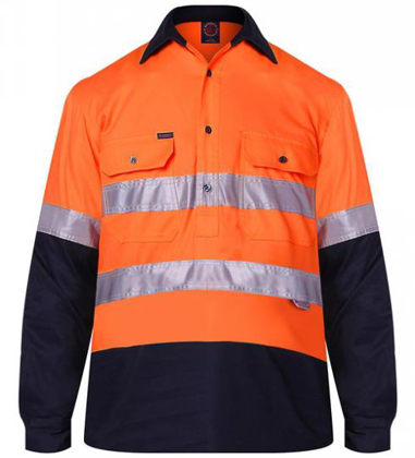 Picture of Ritemate Workwear-RM107VCFR-Vented Closed Front L/W L/S 3M Tape