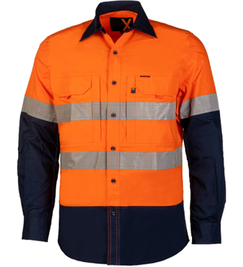 Picture of Ritemate Workwear-RMX003R-RMX Flex Fit Utility Shirts, Two Tone, Reflective