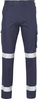 Picture of Australian Industrial Wear -WP08HV-Pre-Shrunk Drill Pants With 3M Tapes - Stout