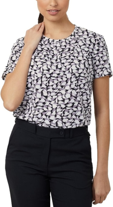 Picture of NNT Uniforms Antibacterial Petal Print Short Sleeve Top - Grey(CATUFA-GYT)