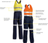 Picture of Bisley Workwear Taped Hi Vis Action Back Overall (BAB0359T)
