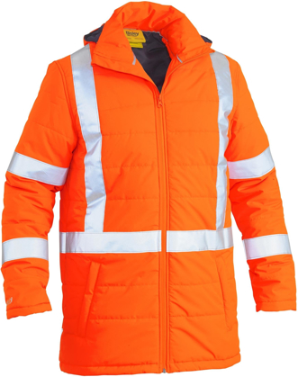 Picture of Bisley Workwear Taped Hi Vis Puffer Jacket With X Back (BJ6379XT)