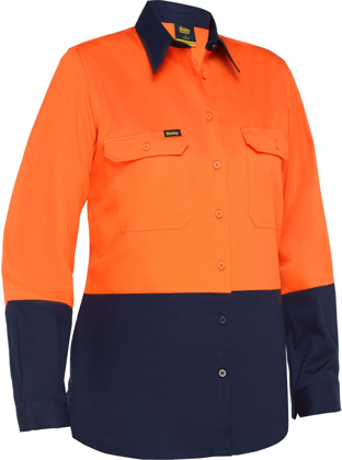 Picture of Bisley Workwear Womens Cool Lightweight Hi Vis Drill Shirt (BL6895)