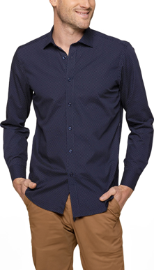 Picture of Gloweave-1743L-Men's Dot Print Slim Fit Long Sleeve Shirt - Soho