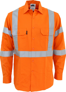 Picture of DNC Workwear Hi Vis 3 Way Vented Biomotion Taped Shirt - X Back (3545)