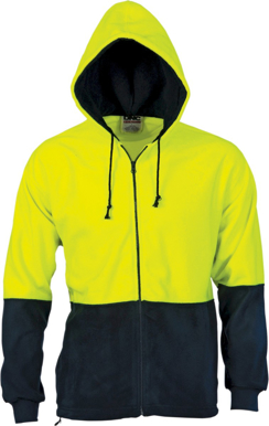 Picture of DNC Workwear Hi Vis Full Zip Polar Fleece Hoodie (3927)