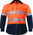 Picture of Ritemate Workwear Kids Taped 2 Tone Vented Lightweight Open Front Long Sleeve Shirt (RM4050R)