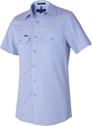 Picture of Ritemate Workwear Pilbara Mens Chambray Classic Fit Short Sleeve Shirt (RMPC007S)