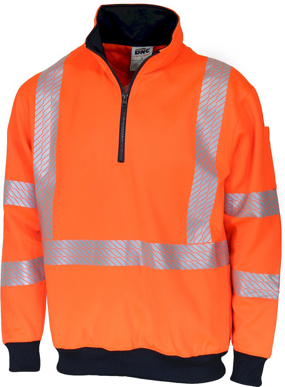 Picture of DNC Workwear Hi Vis Segmented Tape X Back 1/2 Zip Jumper (3533)