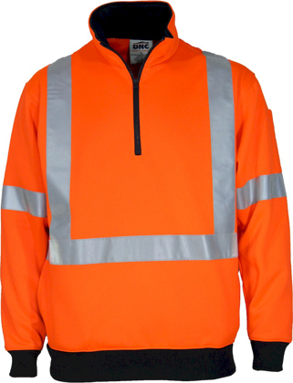 Picture of DNC Workwear Hi Vis 1/2 Zip X Back Fleece Jumper (3933)