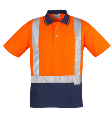 Picture of Syzmik Mens Hi Vis Taped Shoulder Spliced Short Sleeve Polo (ZH233)