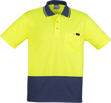 Picture of Syzmik Mens Hi Vis Comfort Back Short Sleeve Polo (ZH415)