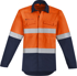 Picture of Syzmik Mens Orange Hoop Taped Flame Hi Vis Open Front Spliced Shirt (ZW140)