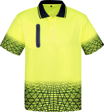 Picture of Syzmik Mens Hi Vis Tracks Short Sleeve Polo (ZH300)