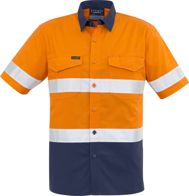 Picture of Syzmik Mens Rugged Cooling Hi Vis Taped Short Sleeve Shirt (ZW835)