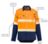 Picture of Syzmik Mens Hi Vis Outdoor Segmented Tape Long Sleeve Shirt (ZW470)