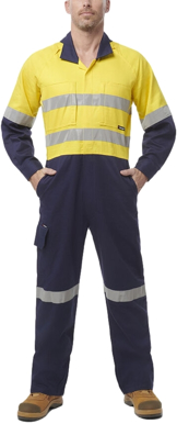 Picture of King Gee Workcool 2 Hi Vis Reflective Two Tone Work Overalls (K51540)