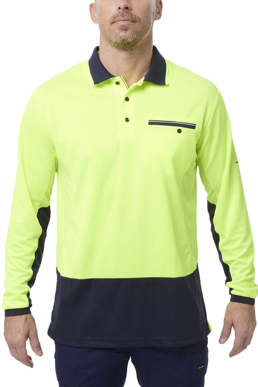 Picture of King Gee Workcool Hyperfreeze Hi Vis Lightweight Long Sleeve Polo (K54840)