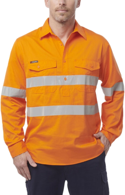 Picture of King Gee Workcool 2 Hi Vis Reflective Closed Front Shirt (K54896)