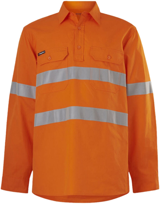 Picture of King Gee Workcool Vented Closed Front Shirt Taped Long Sleeve (K54916)