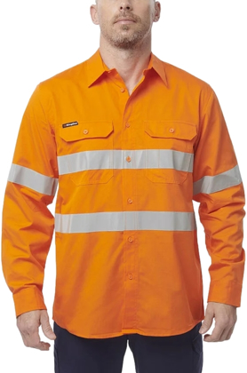 Picture of King Gee Workcool Vented Shirt Taped Long Sleeve (K54915)