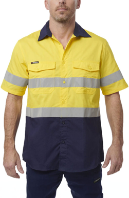 Picture of King Gee Workcool 2 Hi Vis Reflective Short Sleeve Work Shirt (K54885)