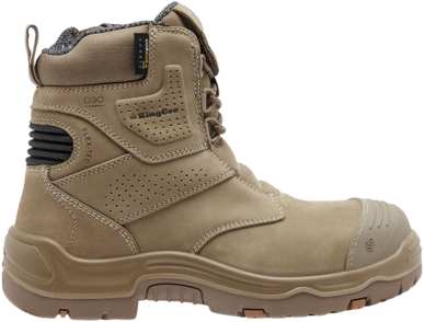 Picture of King Gee Bennu Pro 6 Zip Sided Work Boot - Stone (K28010)