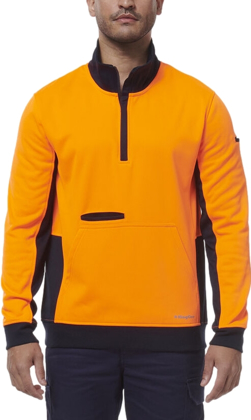 Picture of King Gee Hi Vis Spliced 1/4 Zip Fleece Jumper (K55047)