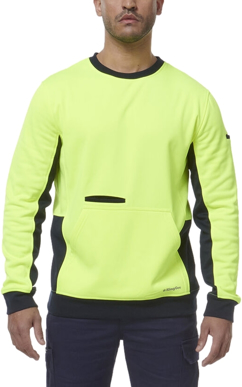 Picture of King Gee Hi Vis Spliced Crew Neck Fleece Jumper (K55062)