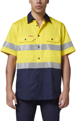 Picture of Hard Yakka Hi Vis 2 Tone Reflective Vented Shirt (Y07754)