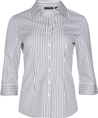 Picture of Winning Spirit Womens Executive Sateen Stripe 3/4 Sleeve Shirt (M8310Q)
